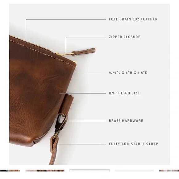 Range leather Atna belt bag cross body tan - Picture 3 of 7